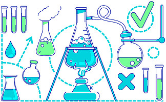 探索化学世界 免费科学实验卡通素材集锦